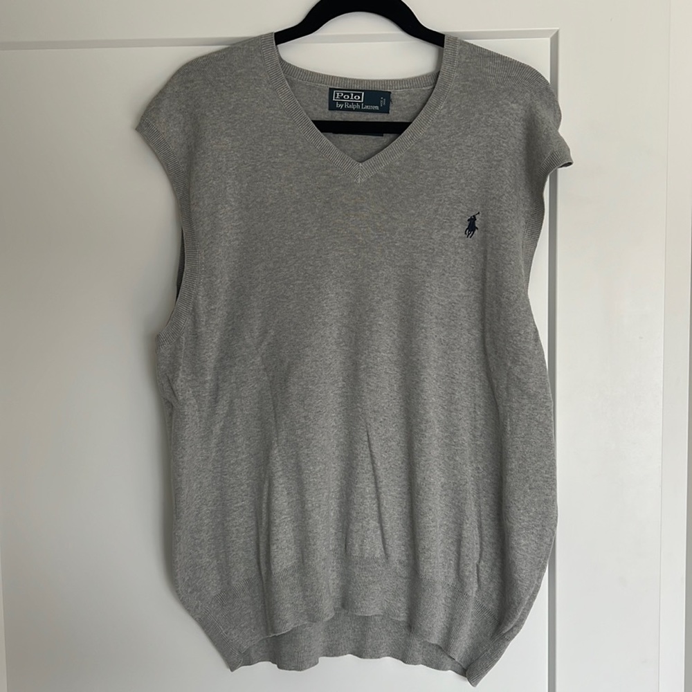 Polo Ralph Lauren Pima Cotton Gray Sweater Vest Men's  Large